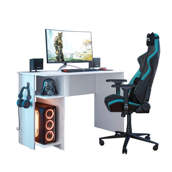 Mesa Gamer Com Suporte Para Fone | Branco - Imagem 3