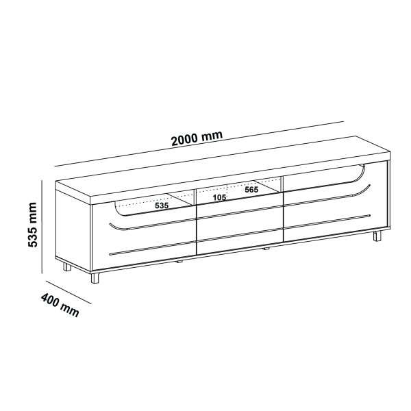 Rack Mercury | Pinho Com Off White 75 Polegadas - Imagem 2
